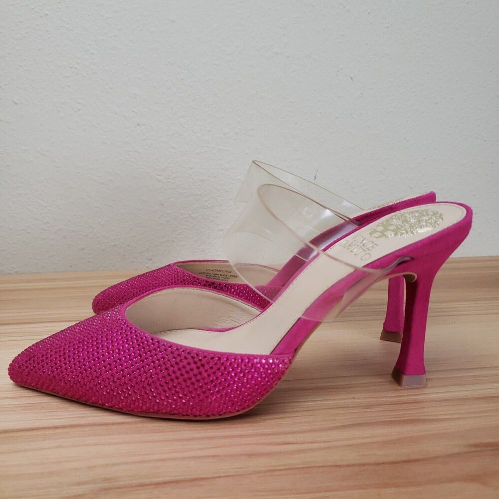 Vince Camuto Womens Kempern Pink Pointed Toe Slip On Mule Heels Size 6M - Picture 1 of 6